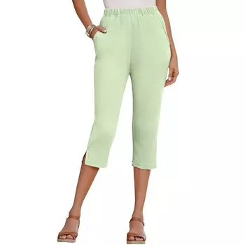 Женские капри из мягкой вязки Roaman больших размеров миниатюрных размеров Roaman's, цвет Green Mint