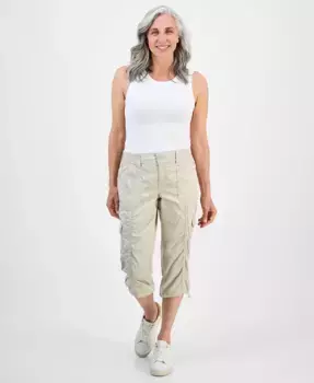 Женские капри-карго с завышенной талией, Regular & Petite Style & Co, коричневый/бежевый
