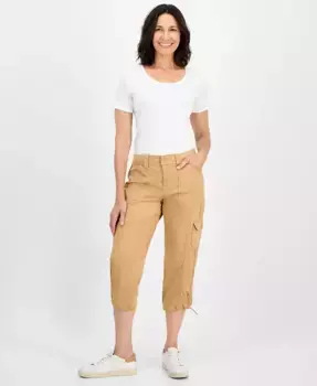 Женские капри-карго с завышенной талией, Regular & Petite Style & Co, коричневый/бежевый