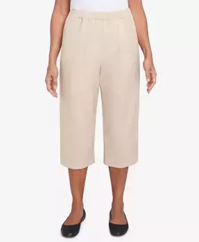 Женские капри с накладными карманами и эластичным поясом Catalina Island Alfred Dunner, коричневый/бежевый