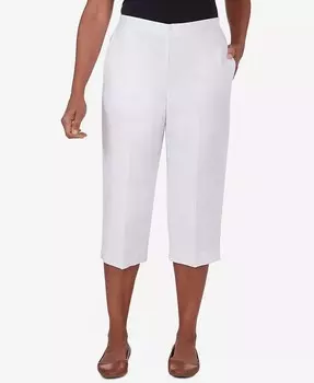 Женские капри с текстурированным зигзагом и карманами Charleston Alfred Dunner, белый