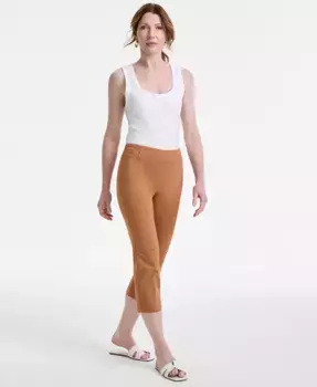 Женские капри с завышенной талией и эффектом контроля живота JM Collection, коричневый