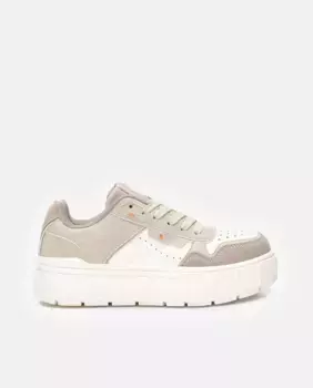 Женские кеды из парусины на шнурках и двойной резиновой подошве Refresh, бежевый