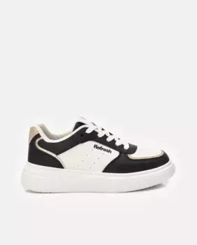 Женские кеды из парусины на шнурках и двойной резиновой подошве Refresh, черный