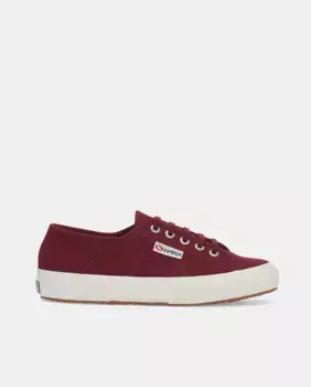 Женские кеды из парусины на шнуровке Superga, цвет Rojo Granate