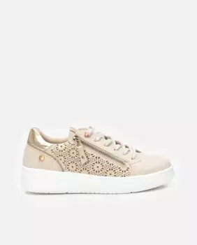 Женские кеды на шнуровке с молнией Xti, бежевый