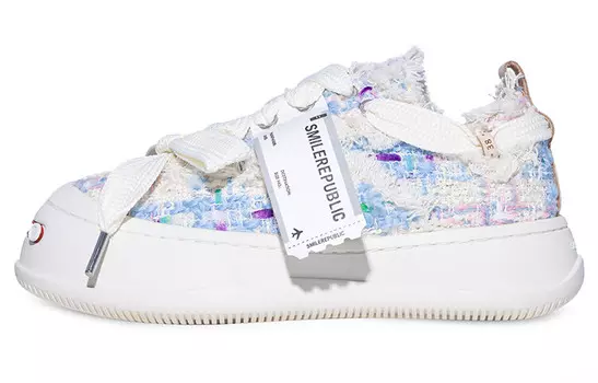 Женские кеды с низким верхом, белые/синие/розовые Smilerepublic