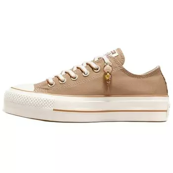 Женские кеды с низким верхом бежевого/белого цвета Converse