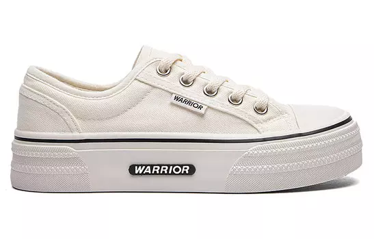 Женские кеды с низким верхом бежевого/белого цвета Warrior