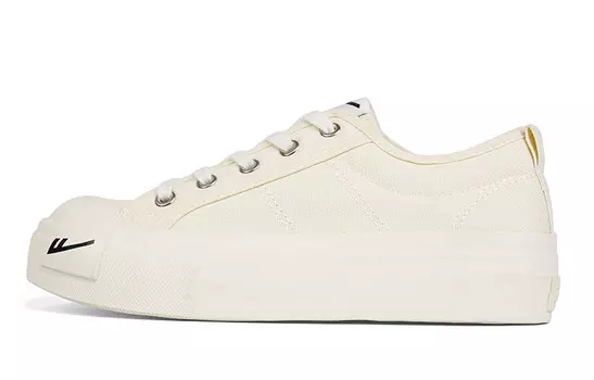 Женские кеды с низким верхом бежевого/черного цвета Warrior