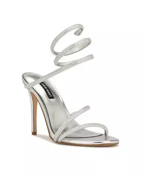 Женские классические босоножки на каблуке с запахом щиколотки Maskil Nine West, серый