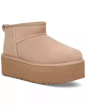 Женские классические ботильоны на платформе ультра-мини UGG, бежевый
