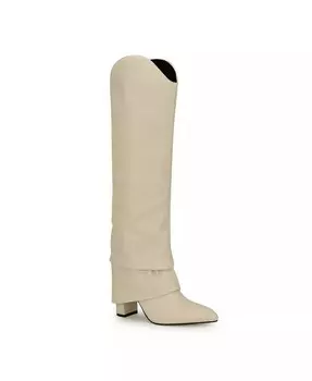 Женские классические ботинки Lindey на блочном каблуке с острым носком Nine West, бежевый