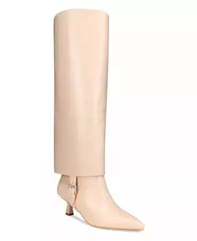 Женские классические ботинки Monica с широкими икрами и острым носком, увеличенные размеры 9–14 VAILA SHOES, бежевый