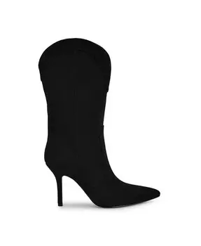 Женские классические ботинки на шпильке с острым носком серого цвета Nine West, черный