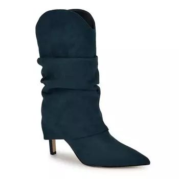 Женские классические ботинки с напуском и острым носком Nine West Glitch, цвет Dark Blue