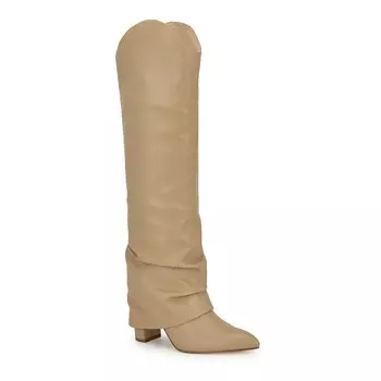 Женские классические ботинки с острым носком на блочном каблуке Nine West Lindey, цвет Light Natural