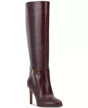 Женские классические ботинки Skylie до колена на шпильке с широкими икрами Vince Camuto, коричневый