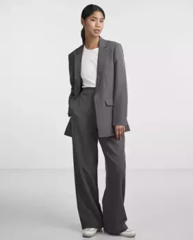 Женские классические брюки длиной до щиколотки Pieces, темно-серый