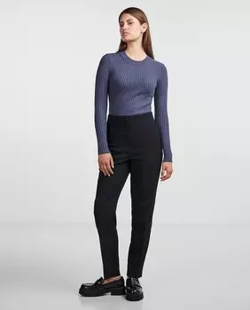 Женские классические брюки длиной до щиколотки с высокой талией Pieces, черный