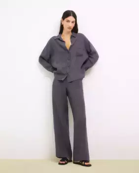 Женские классические брюки из 100% льна Tintoretto, цвет Antracita