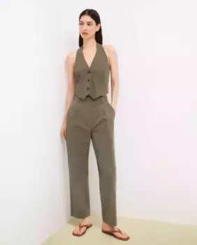 Женские классические брюки из поплина Tintoretto, цвет 520 Kaki