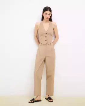 Женские классические брюки из поплина Tintoretto, цвет 850 Piedra