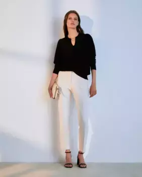 Женские классические брюки полуоблегающего кроя Woman El Corte Ingls, цвет 120 Crudo