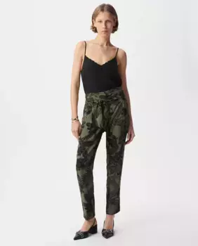 Женские классические брюки с карманами и съемным поясом IKKS, цвет Kaki