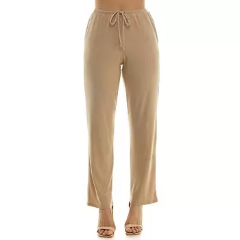 Женские классические брюки с завязками Nina Leonard, цвет Tan