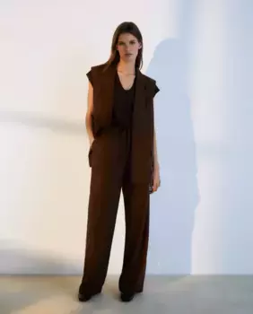 Женские классические брюки со складками Woman El Corte Ingls, коричневый