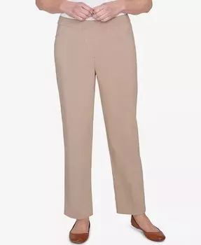 Женские классические брюки средней длины Charm School Charmed Alfred Dunner, бежевый