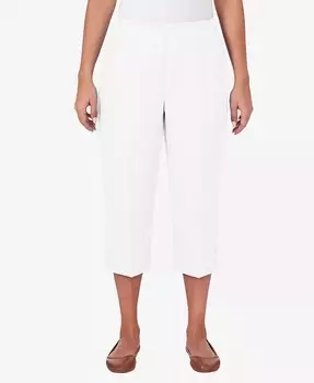 Женские классические джинсовые брюки-капри с пуговицами на подгибку Alfred Dunner, белый