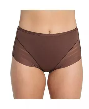 Женские классические корректирующие трусики с невидимыми полосками и кружевом Leonisa, коричневый
