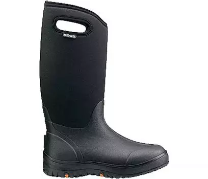 Женские классические льняные сверхвысокие зимние ботинки Bogs, черный