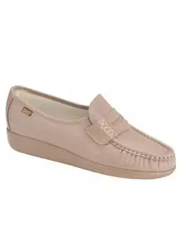 Женские классические лоферы Slip On - узкие, в цвете мокко SAS, цвет mocha