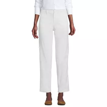 Женские классические прямые брюки-чинос со средней посадкой до щиколотки Lands End Lands' End, белый
