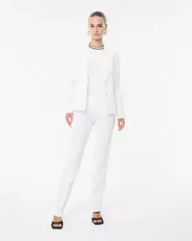 Женские классические прямые брюки из гладкой ткани Paz Torras, белый
