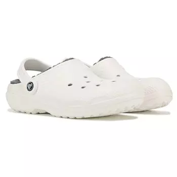 Женские классические сабо с пушистой подкладкой Crocs, белый