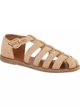 Женские классические сандалии Homeria с пряжкой из натуральной рафии Ancient Greek Sandals, цвет natural raffia