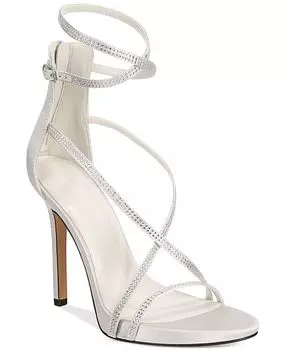 Женские классические сандалии Iyna с ремешками и стразами AAJ By Aminah, серебро