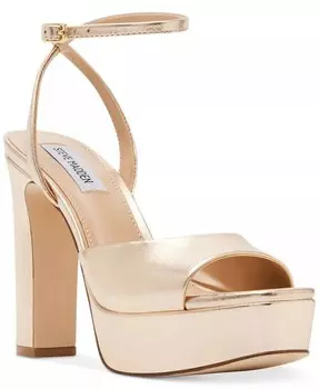 Женские классические сандалии на платформе с ремешком на щиколотке Steve Madden, золото