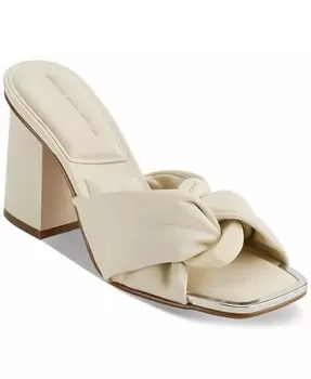 Женские классические сандалии Silas с цепочкой и квадратным носком DKNY, бежевый