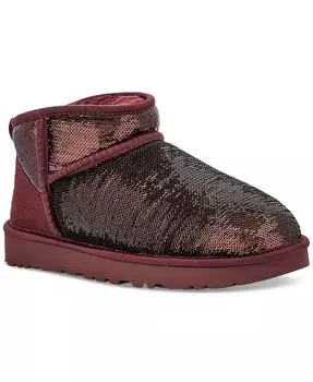 Женские классические ультра мини-сапожки с зеркальными шариками UGG, фиолетовый