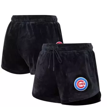 Женские классические велюровые шорты для отдыха Chicago Cubs Pro Standard черного цвета