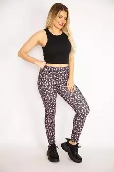 Женские колготки большого размера с ярким цветочным узором 65n35241 ans, разноцветный