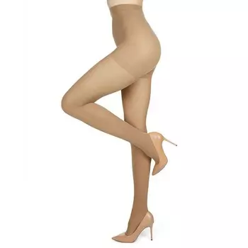 Женские колготки из нескольких волокон с гладким формирующим верхом MeMoi, цвет Cork
