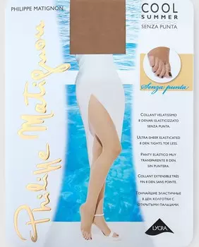 Женские колготки Philippe Matignon без мыска плотностью 8 ден Philippe Matignon, песочный
