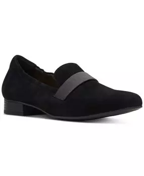 Женские комфортные лоферы без шнуровки Tilmont Eve на плоской подошве Clarks, черный