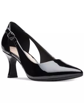 Женские комфортные туфли-лодочки Kataleyna Rae с боковым вырезом Clarks, черный